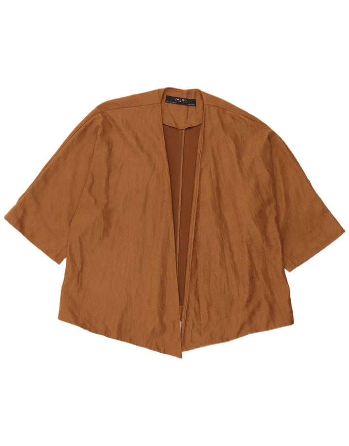 Top cardigan cu mâneci 3/4 pentru femei Zara UK 14 maro mediu