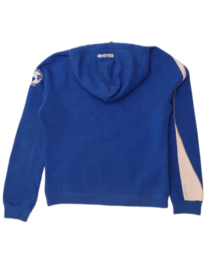 ERREA Mens Hoodie Jumper Medium Blue Colourblock Cotton