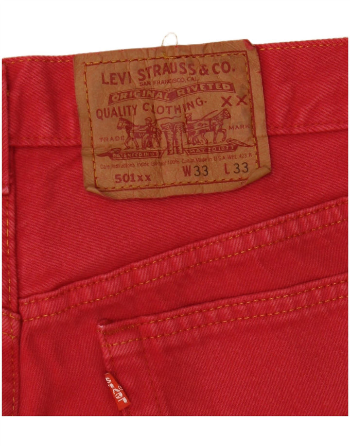 Blugi drepti pentru bărbați Levi's 501 W33 L27 roșii