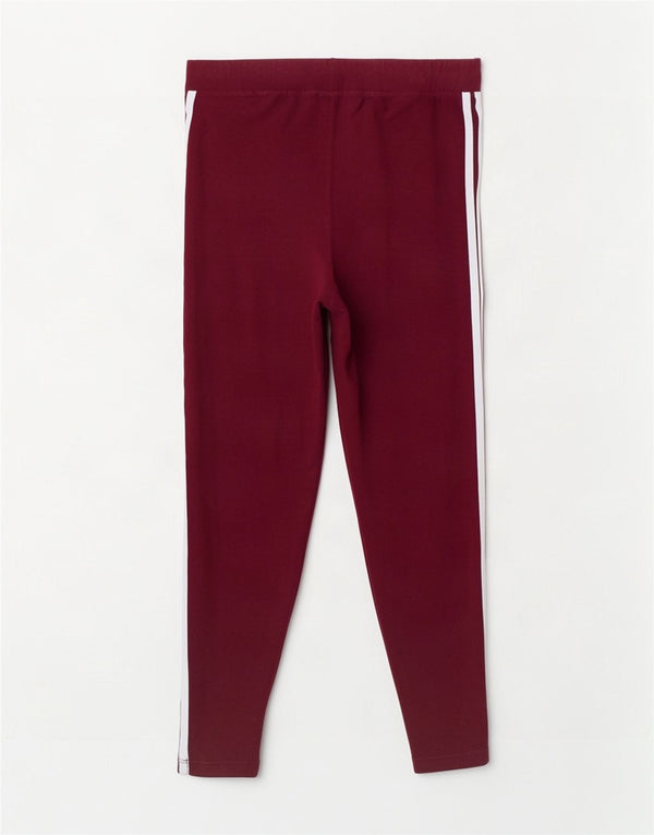 Leggings pentru femei Adidas UK 16 mare, bumbac burgundă