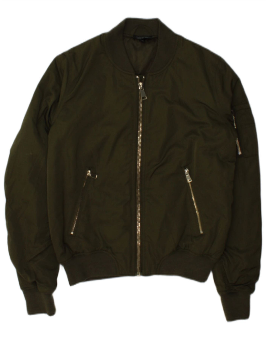 Topshop Bomber Jacket pentru femei UK 8 Small Kaki Poliester