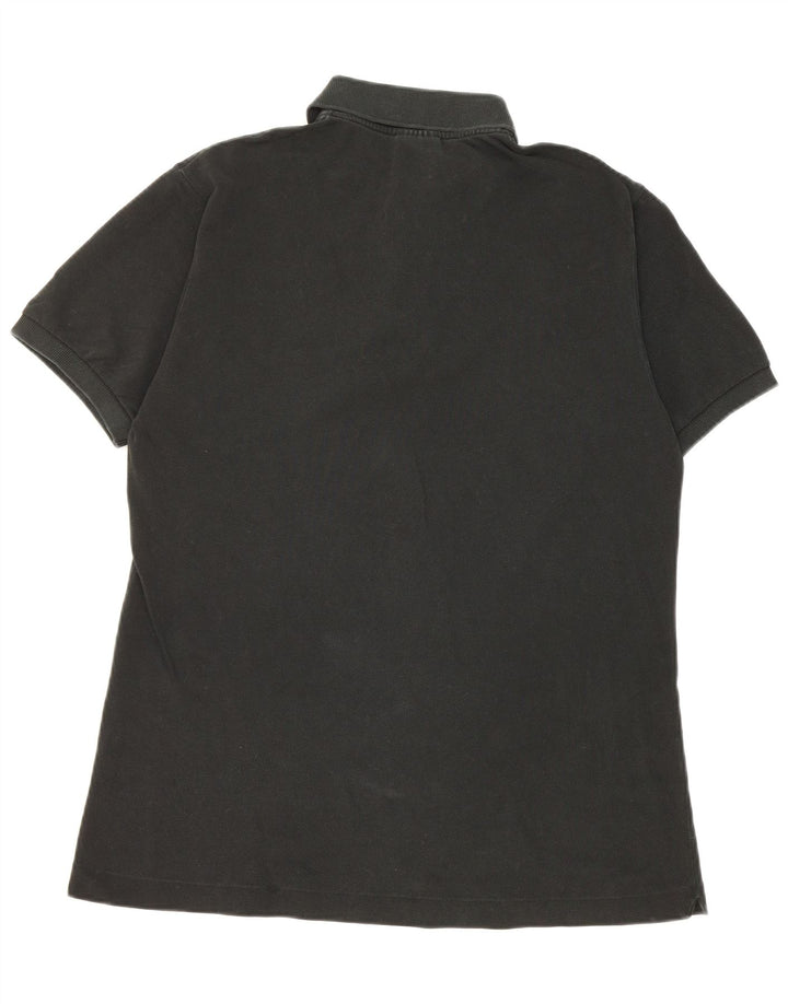 Tricou polo Lacoste pentru bărbați, mărimea 4, bumbac negru mediu
