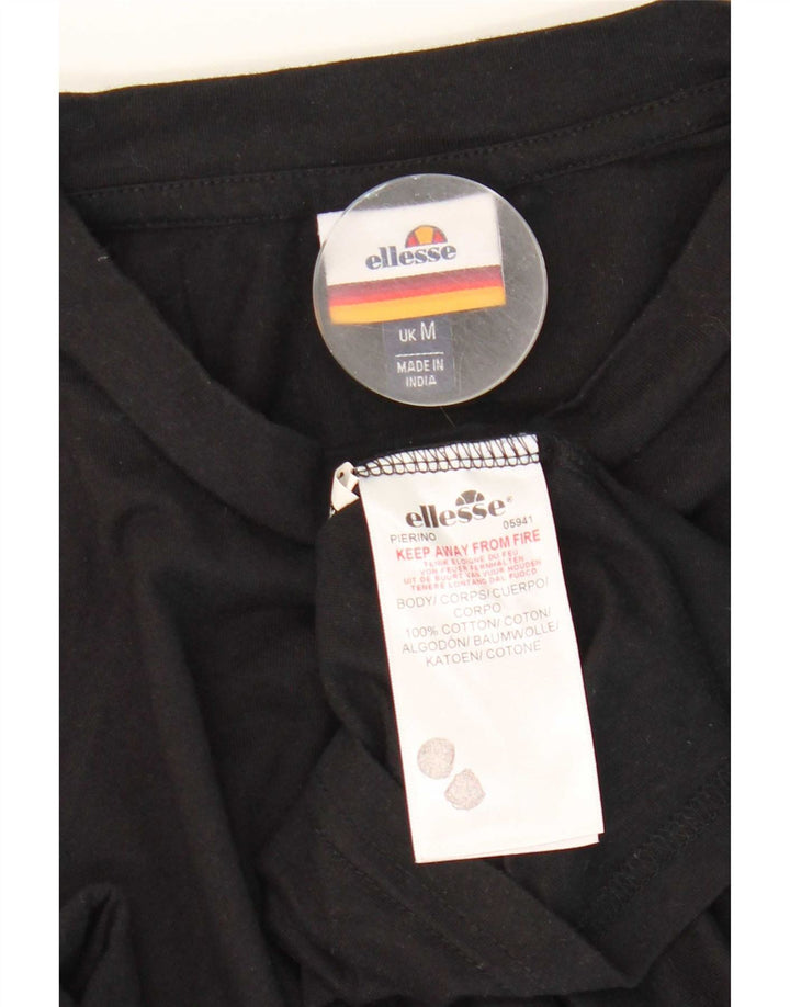 Tricou cu grafică pentru bărbați Ellesse Top mediu din bumbac negru