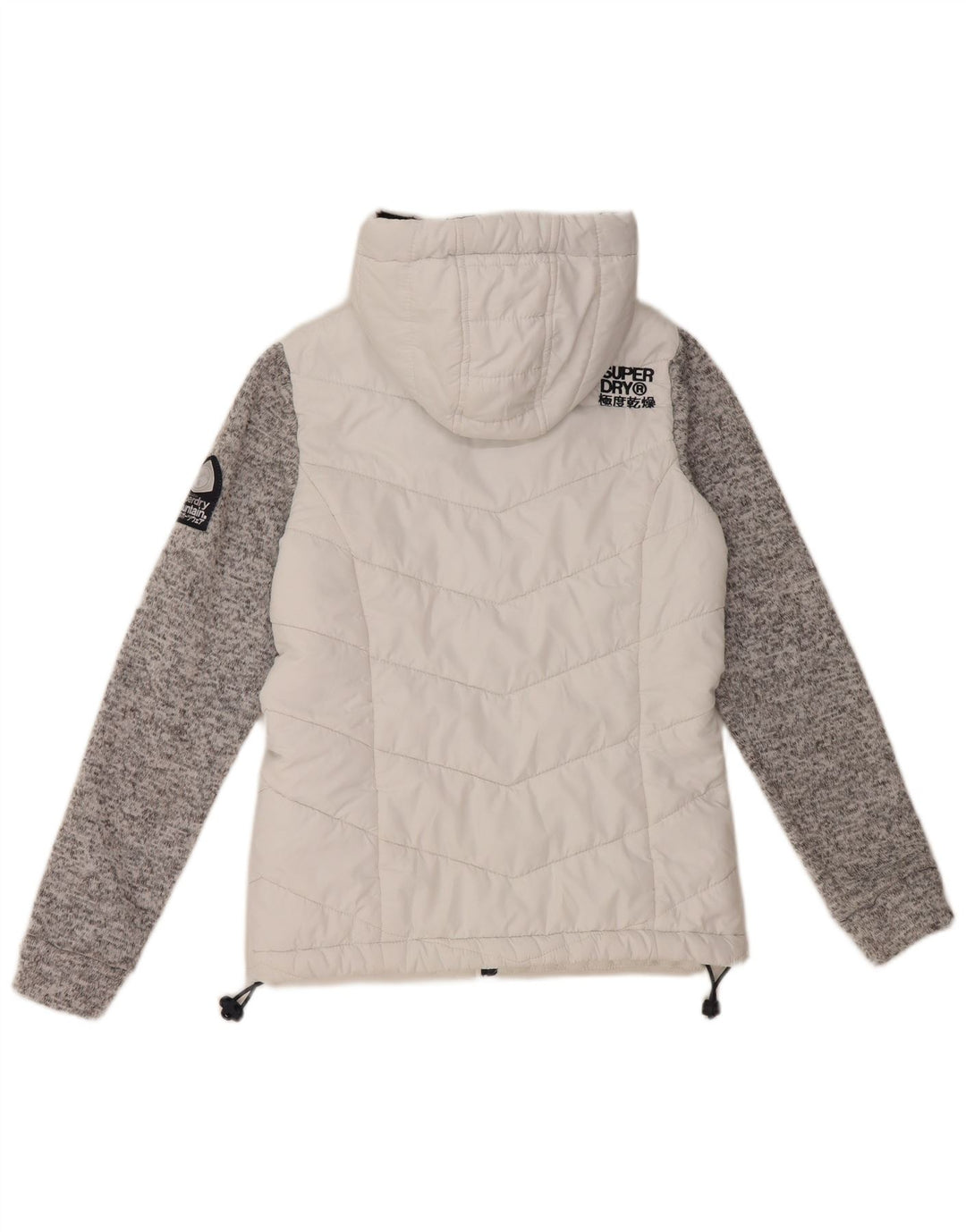 Jachetă căptușită cu glugă Superdry pentru femei UK 8 Small White Colorblock