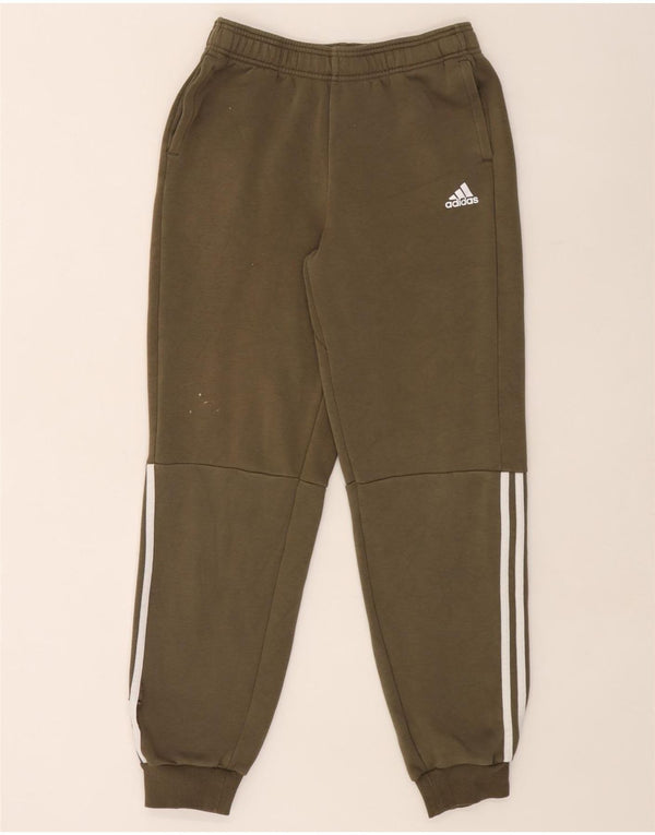 Adidas băieți pantaloni de trening pantaloni de jogging 15-16 ani kaki bumbac color bloc