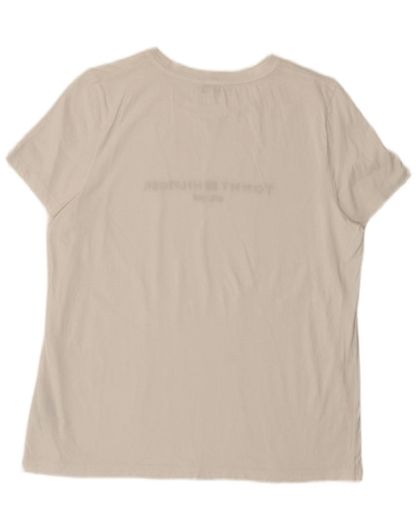 Tricou grafic Tommy Hilfiger pentru femei Top UK 20 2XL Bumbac alb