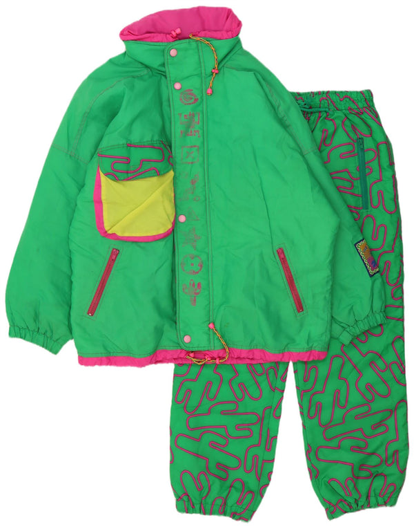 Trening complet de schi mexican vintage pentru bărbați, verde mediu, sport geometric
