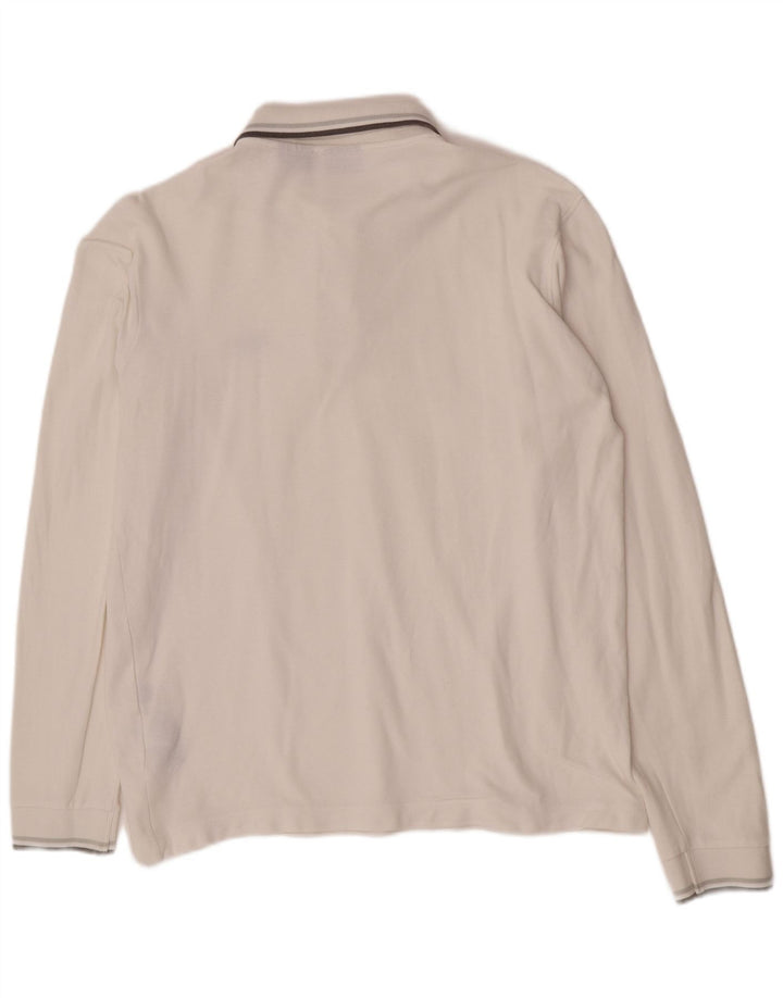 Tricou polo cu mânecă lungă pentru bărbați Fila, bumbac alb mare