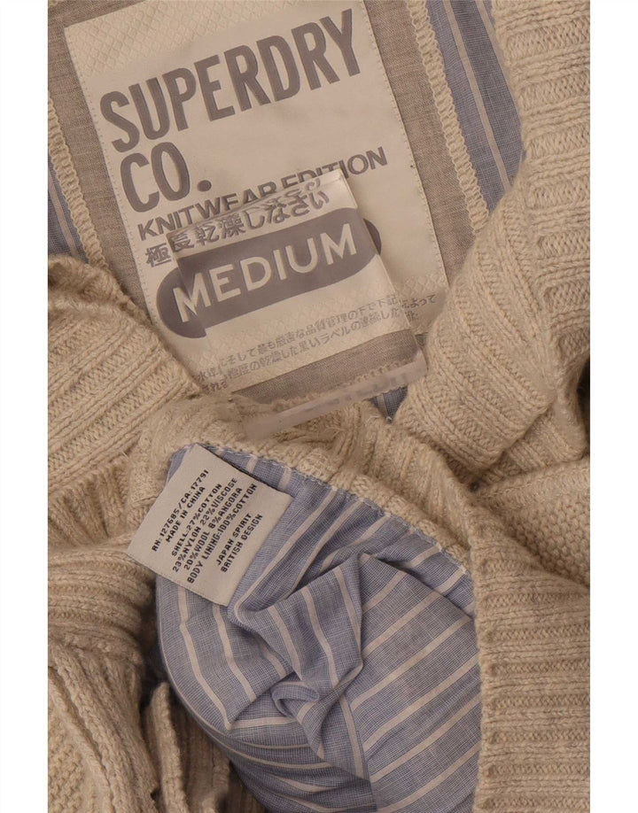 Pulover cardigan pentru bărbați Superdry, bumbac, bej mediu