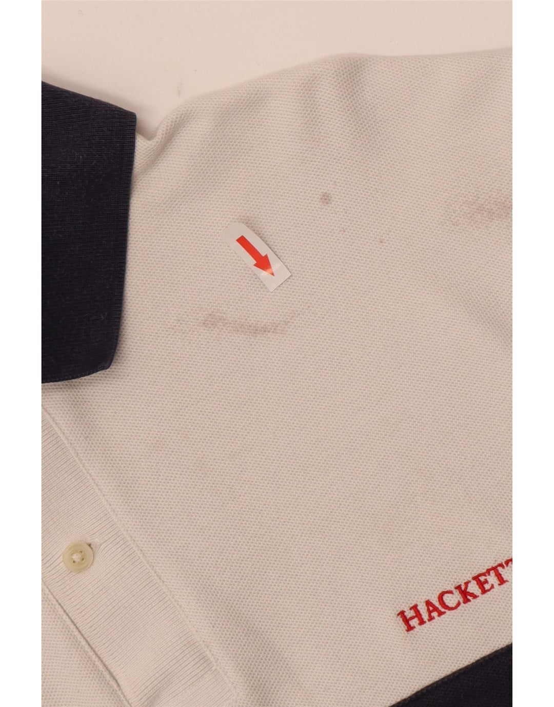 Tricou polo Hackett Rugby pentru bărbați, bumbac colorblock alb mediu