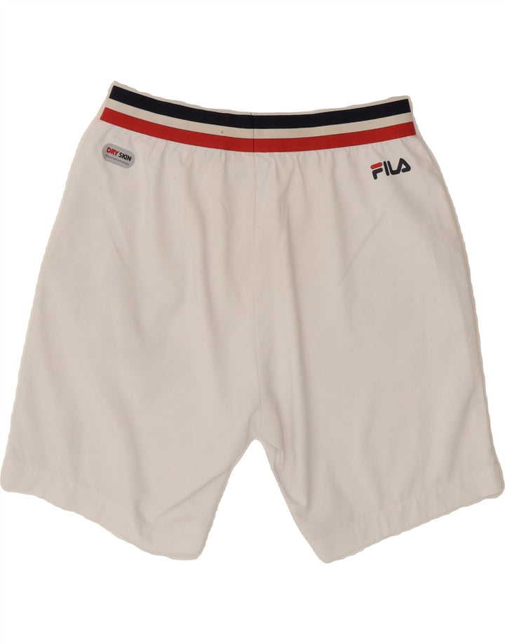 FILA Womens Sport Shorts UK 14 Medium White Polyester Vintage Fila and Second-Hand Fila from Messina Hembry 