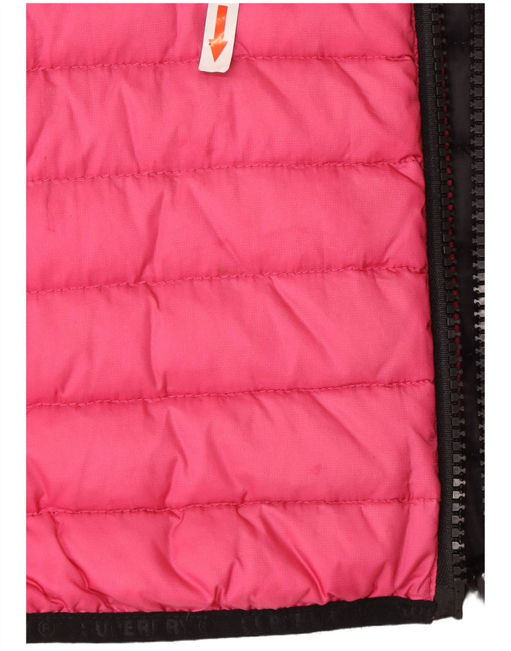Jachetă căptușită cu glugă Superdry pentru femei UK 10 Small Pink Nylon