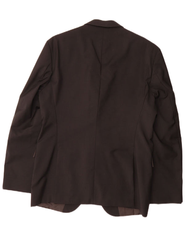 Blazer pentru bărbați Hugo Boss cu 2 nasturi EU 52 Lână virgină mare, neagră