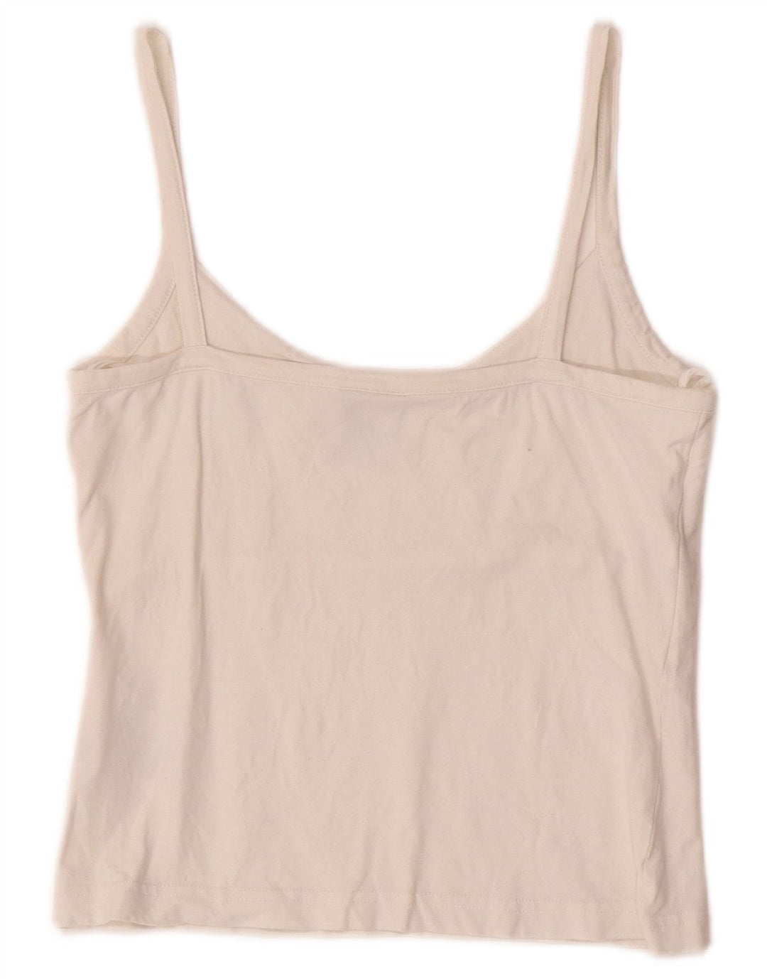 ADIDAS Crop Cami Top pentru femei UK 12 Medium Off White Bumbac