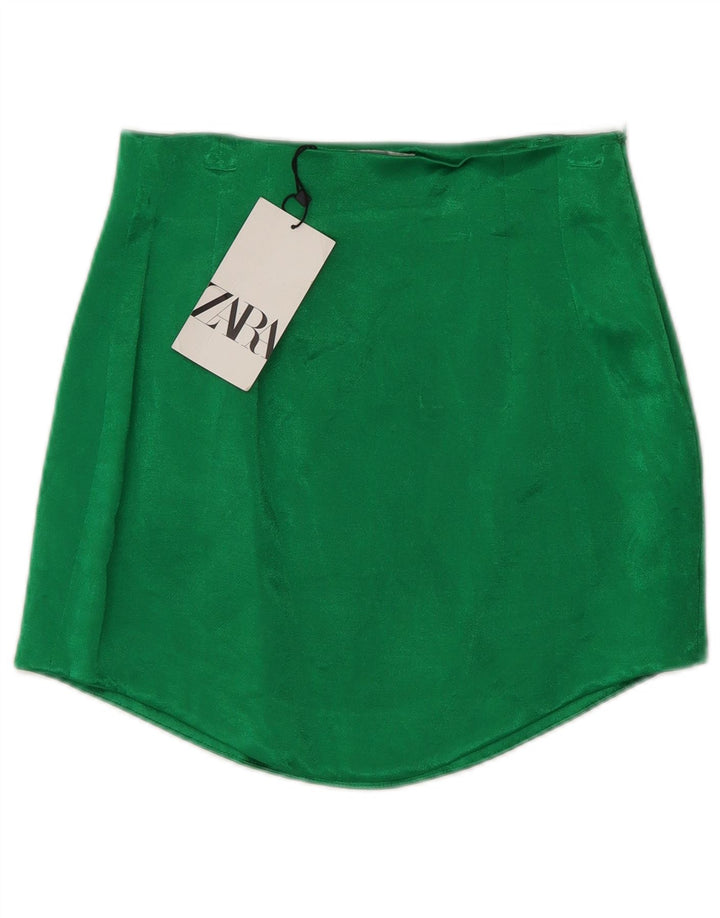 Fusta Mini Zara Femei XS W24 Verde Viscoza