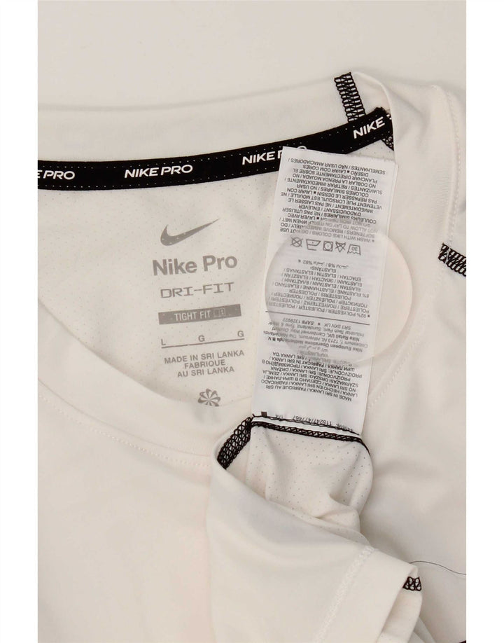 Tricou grafic Nike Dri Fit pentru bărbați Top mare din poliester alb