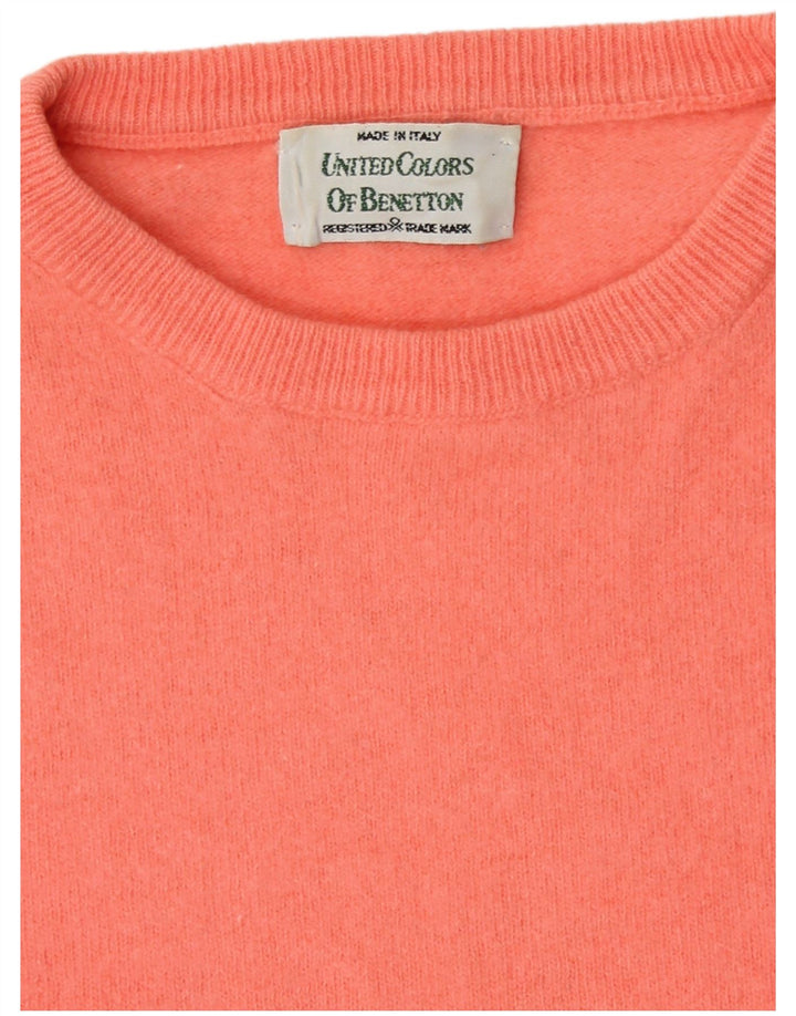Pulover Benetton pentru femei cu decolteu rotund Roz mediu UK 14