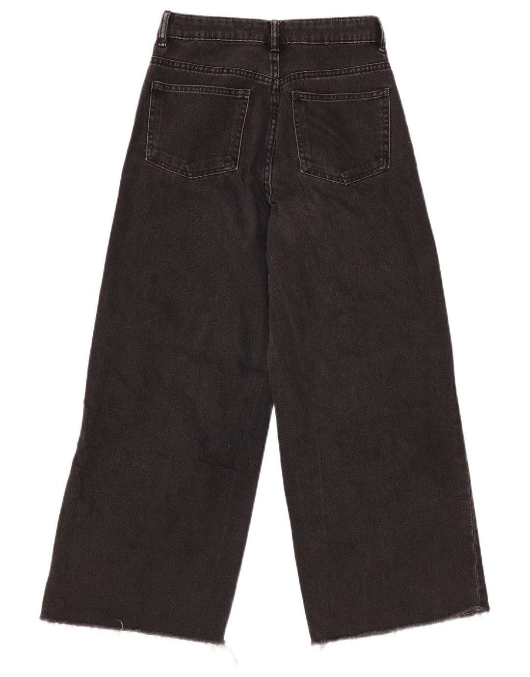 Blugi de damă ZARA cu talie înaltă, cu picioare largi, L22 L25, bumbac negru