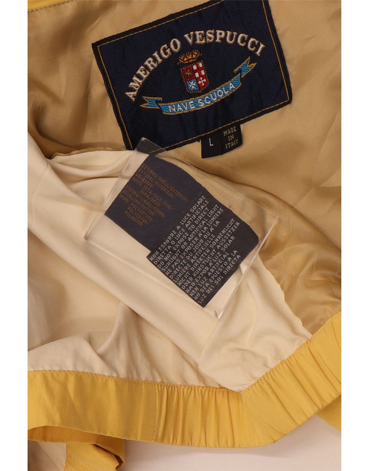 Amerigo Vespucci Bomber Jacket pentru bărbați Marea Britanie 40 Mătase galbenă mare