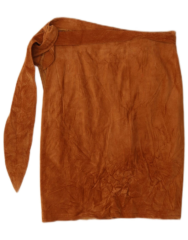 Fusta W25 XS Bej, din piele intoarsa, vintage