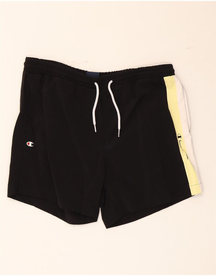 Pantaloni scurți sport Champion pentru bărbați, largi, negru, din nailon