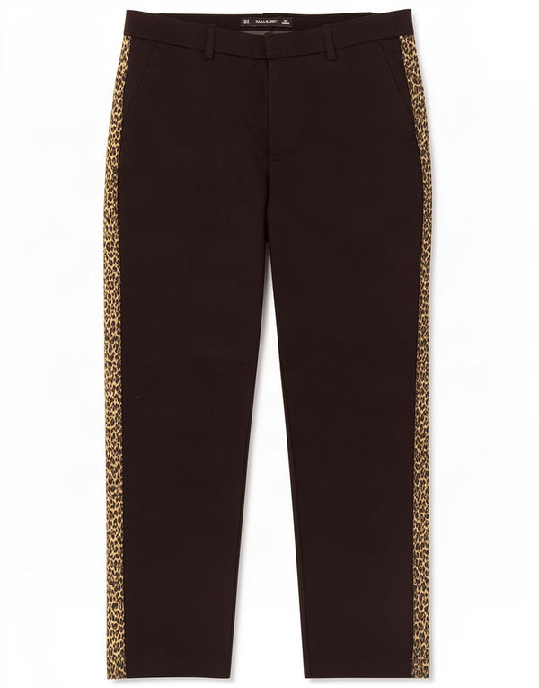 Pantaloni tăiați drept pentru femei Zara Mediu L28 L25 Negru Animal Print