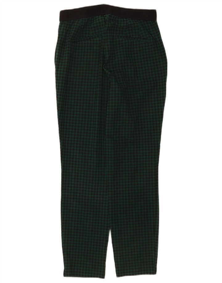 Pantaloni chino slim pentru femei Zara Mediu L28 L26 Poliester cu carouri verde