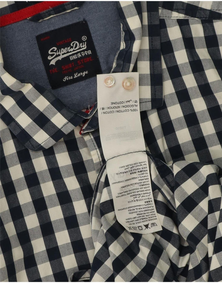Cămașă pentru bărbați Superdry, mare, bleumarin, din bumbac
