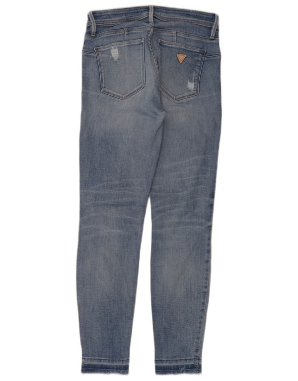Blugi skinny pentru femei Guess Curve X Distressed W26 L28 Bumbac albastru