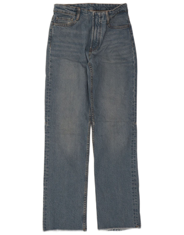 Blugi drepti pentru femei Massimo Dutti EU 34 2XS W24 L30 albastru bumbac