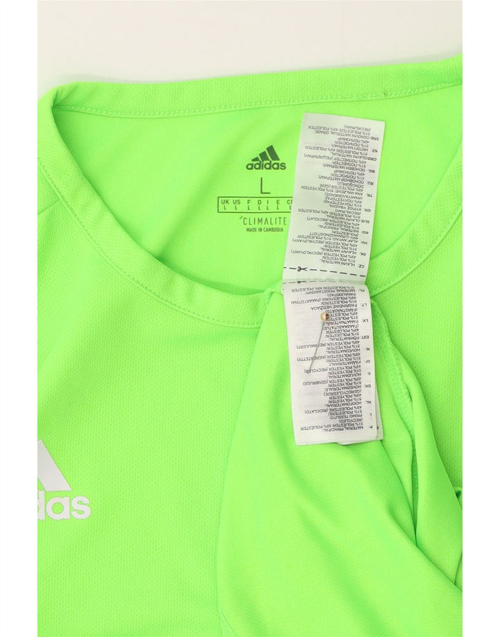 Tricou Adidas Climalite pentru bărbați Top mare, verde, poliester color bloc