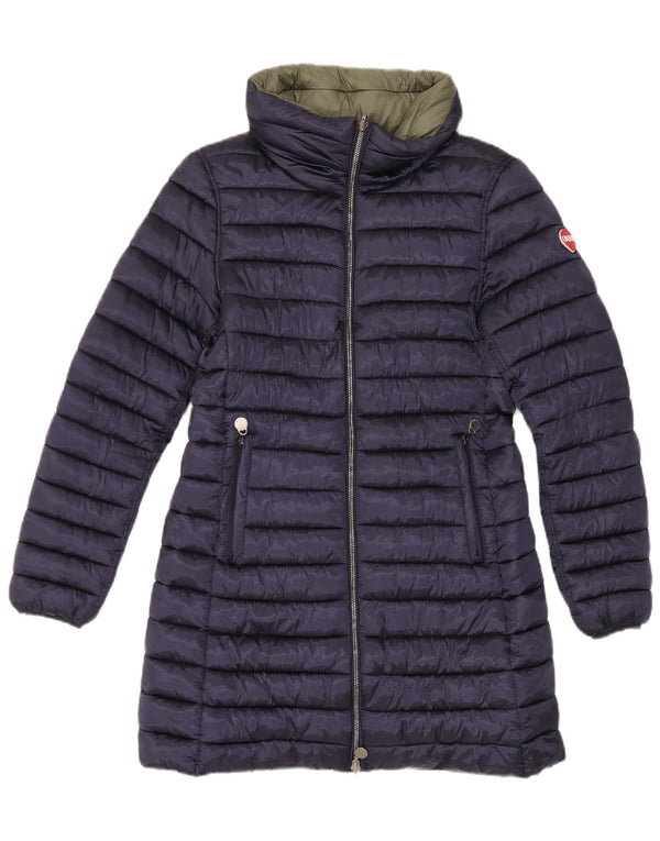 Palton căptușit reversibil cu glugă Colmar pentru femei UK 12 Nailon mediu bleumarin