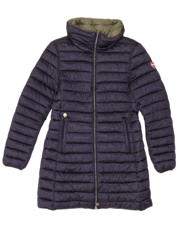 Palton căptușit reversibil cu glugă Colmar pentru femei UK 12 Nailon mediu bleumarin