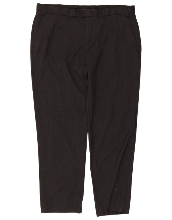 Marks & Spencer Pantaloni de costum drepți croiți pentru femei W38 L29 gri viscoză