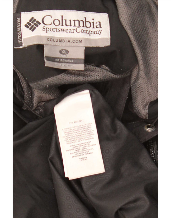 Jachetă de ploaie cu glugă pentru bărbați Columbia din titan UK 42 XL poliester negru