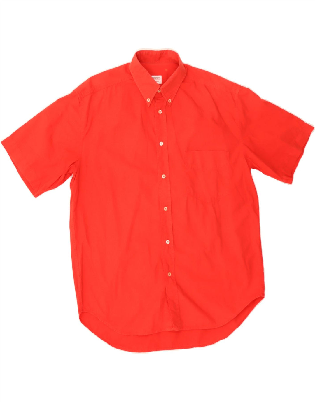 STEFANEL Mens Short Sleeve Shirt Medium Red Cotton Vintage Stefanel and Second-Hand Stefanel from Messina Hembry 