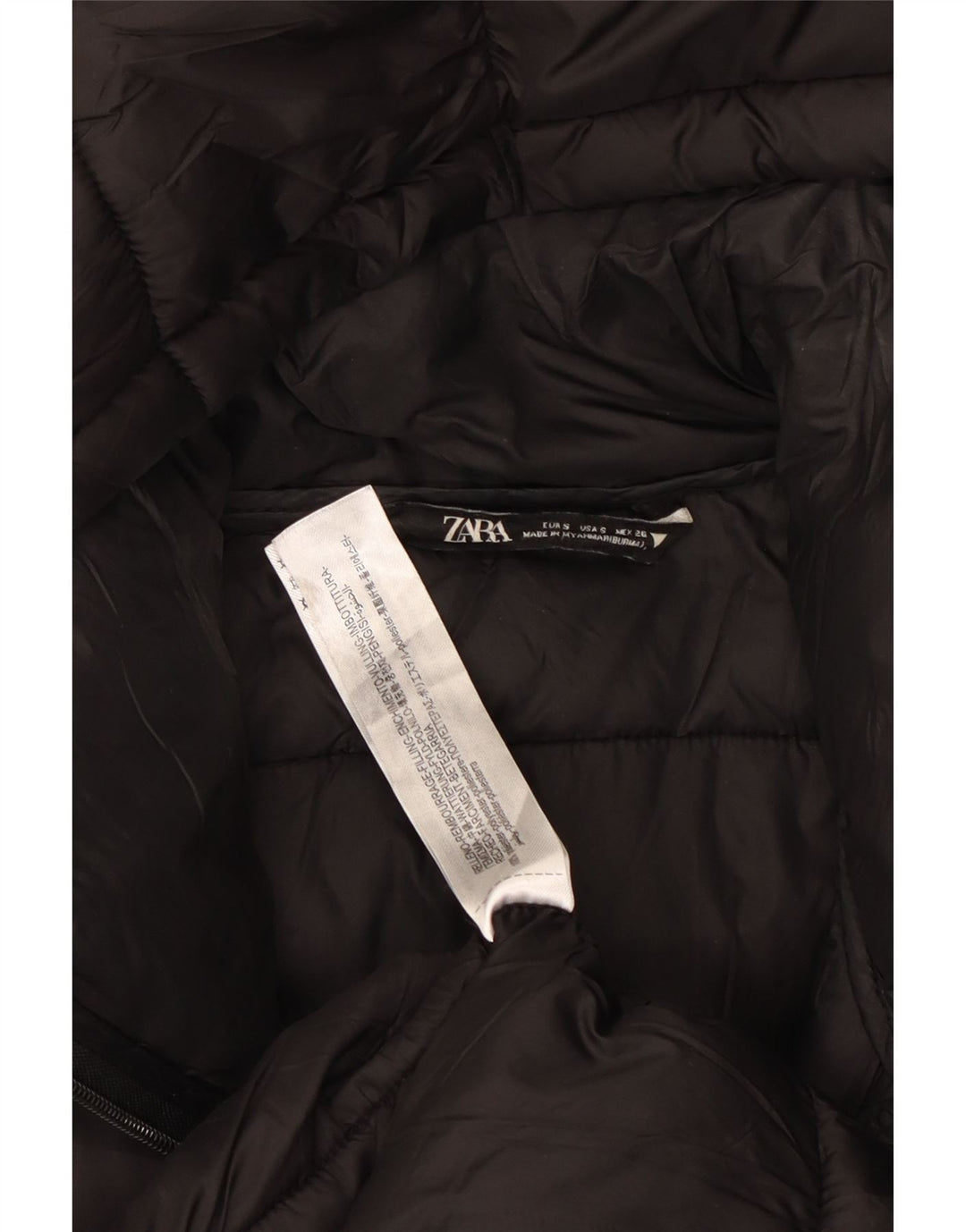 Palton căptușit cu glugă supradimensionat pentru femei ZARA UK 10 Poliester negru mic