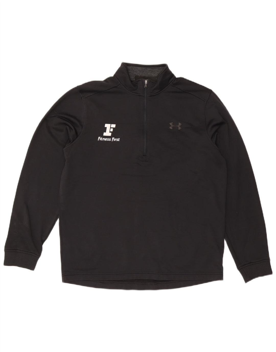 Pulover pentru bărbați Cold Gear Graphic Gâtul cu fermoar Under Armour, mediu negru