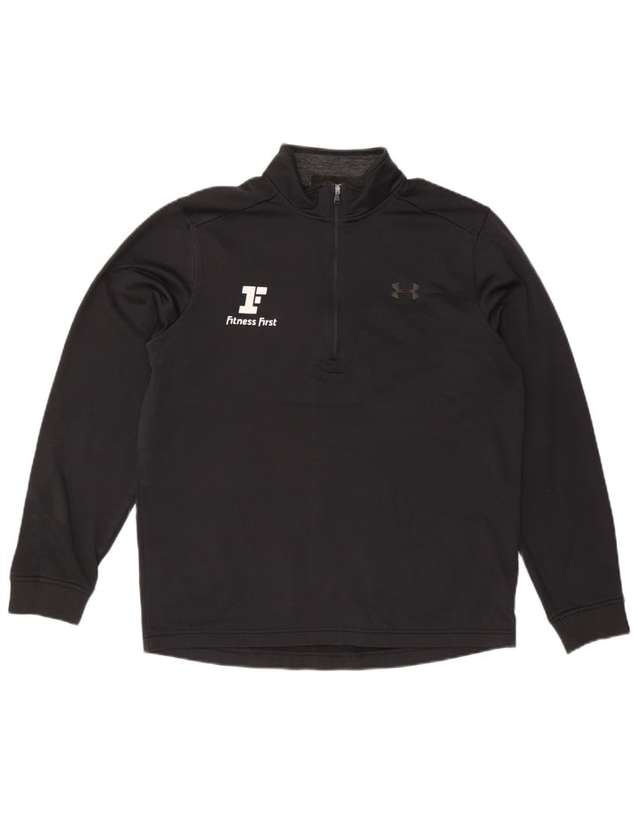 Pulover pentru bărbați Cold Gear Graphic Gâtul cu fermoar Under Armour, mediu negru