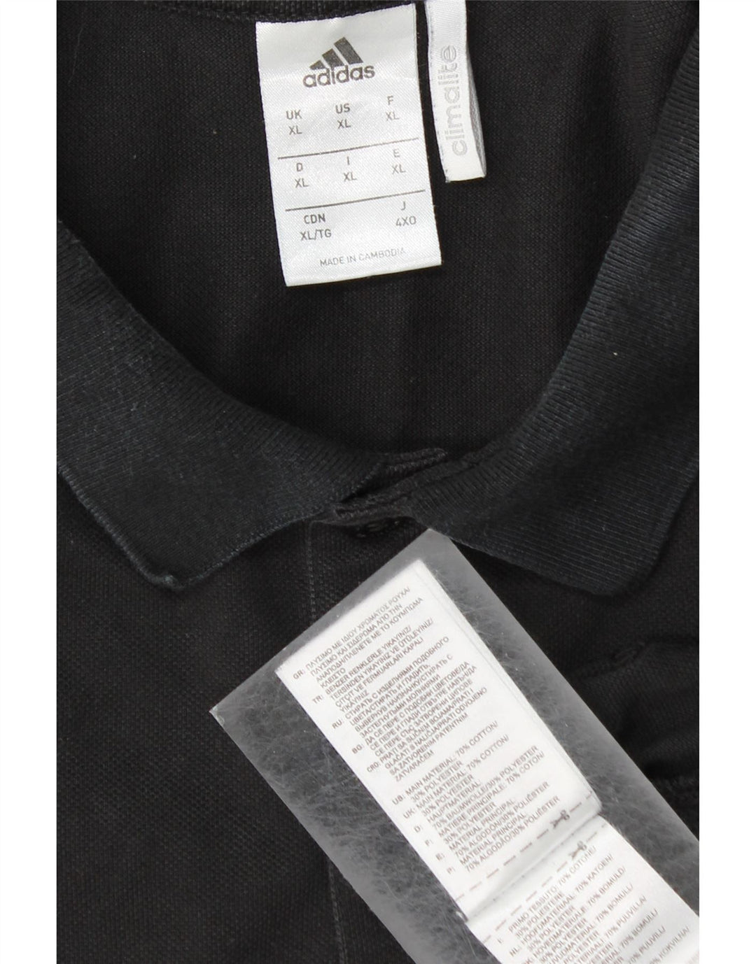 Tricou polo ADIDAS Climalite XL bumbac negru