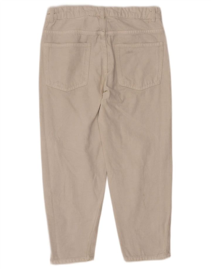 Blugi conici cu talie înaltă ZARA fete 13-14 ani W28 L22 alb