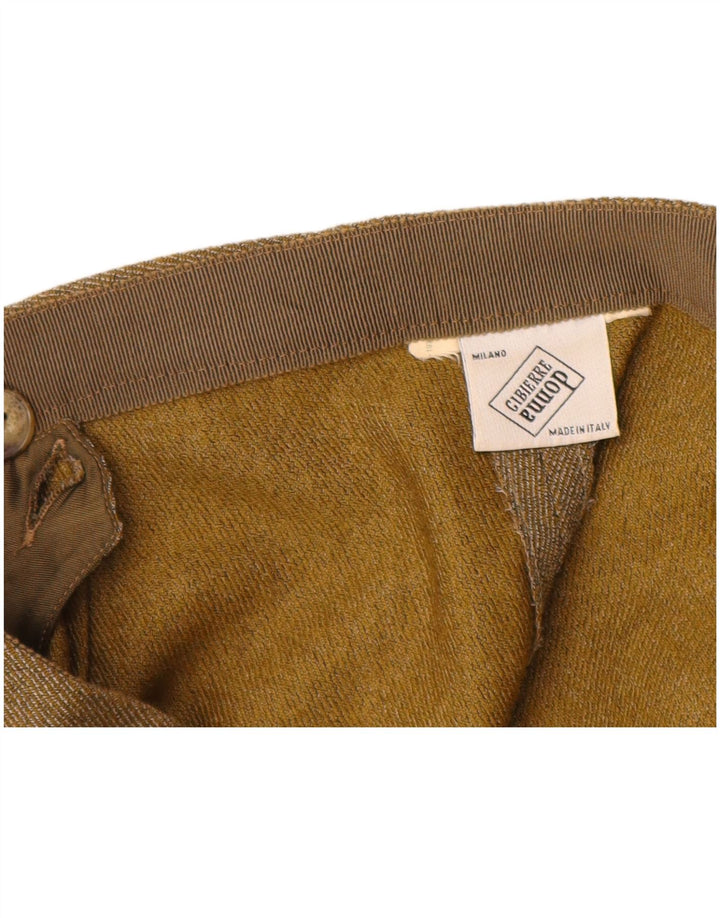 VINTAGE Pantaloni casual conici pentru femei cu talie înaltă L28 L29 Bej cu dungi