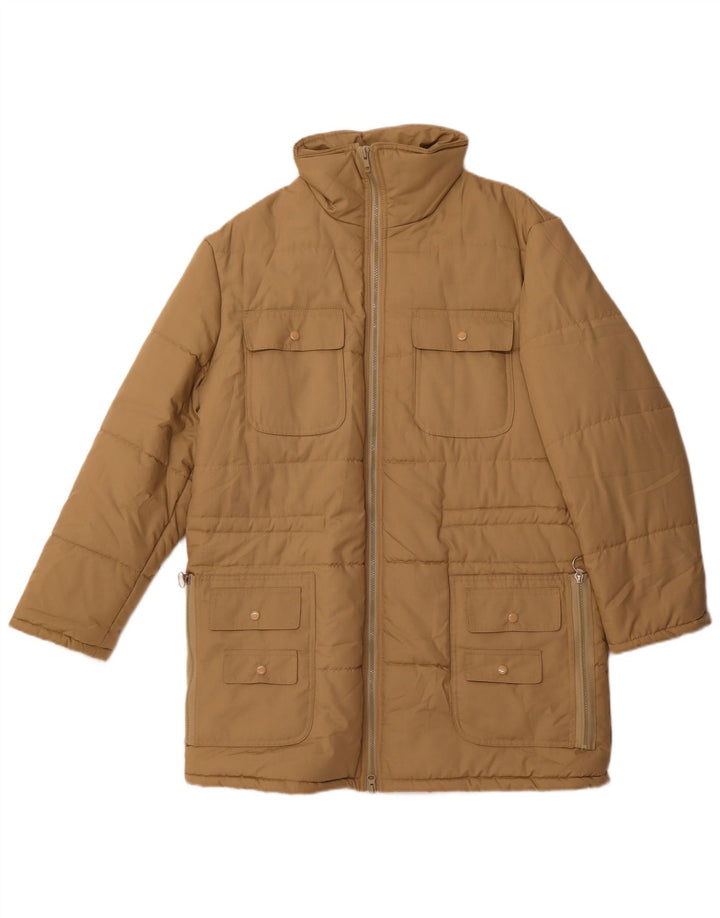 Palton căptușit pentru bărbați vintage UK 36 Poliester Bej mic