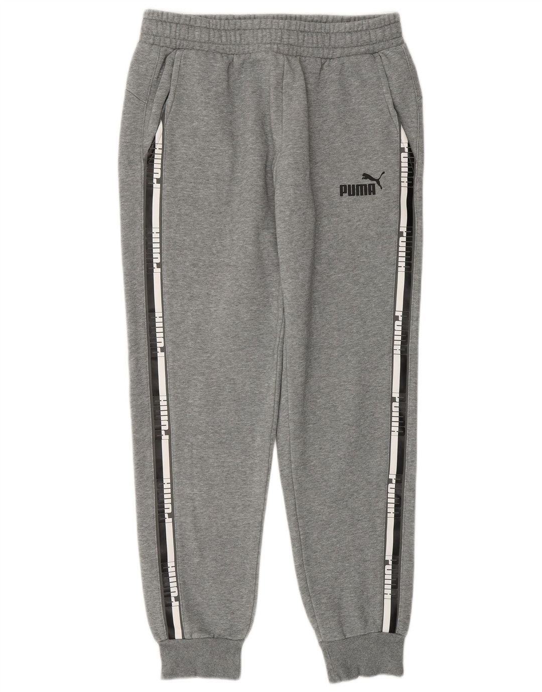 Pantaloni de trening cu grafică Puma pentru bărbați Pantaloni de jogging, bumbac cu pete gri mediu