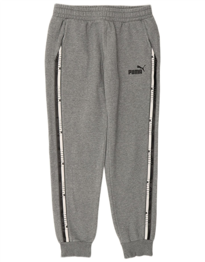 Pantaloni de trening cu grafică Puma pentru bărbați Pantaloni de jogging, bumbac cu pete gri mediu