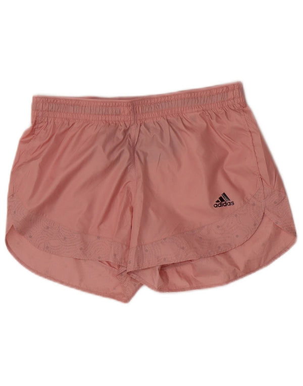 Pantaloni scurți sport pentru alergare Adidas pentru femei UK 8 Small, roz, poliester