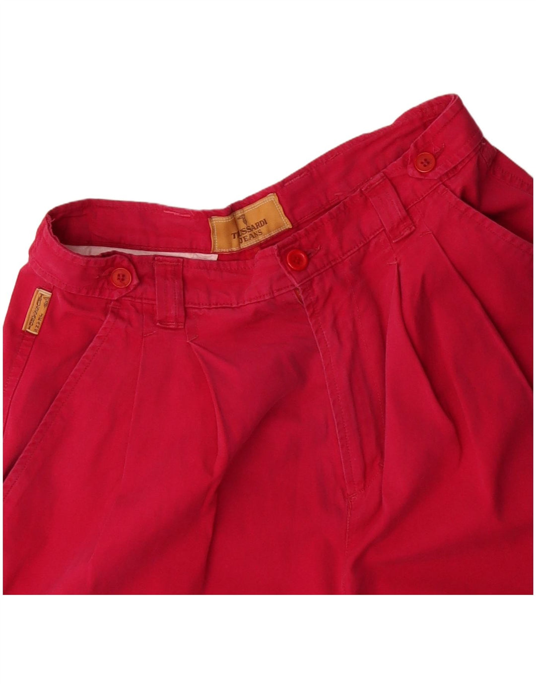 TRUSSARDI Pantaloni scurți casual pentru femei cu talie înaltă IT 44 Medium W28 Roșu