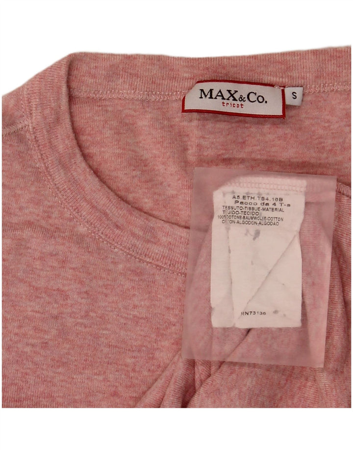 Max & Co. Top pentru femei cu mânecă lungă UK 10 mic bumbac roz