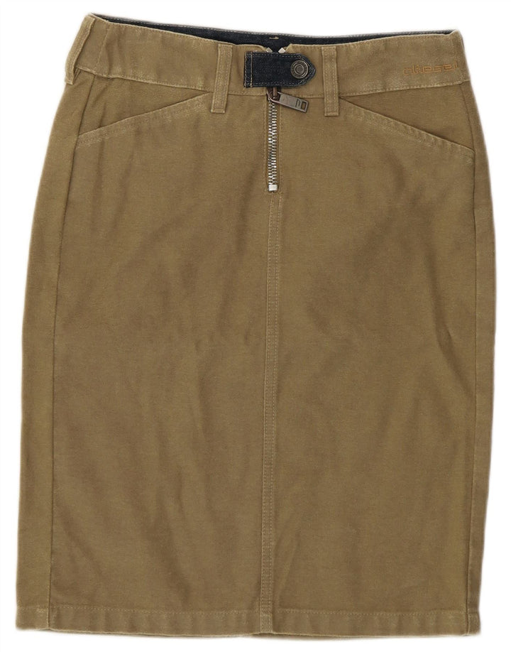 Fusta creion pentru femei Diesel W26 Small Kaki Bumbac