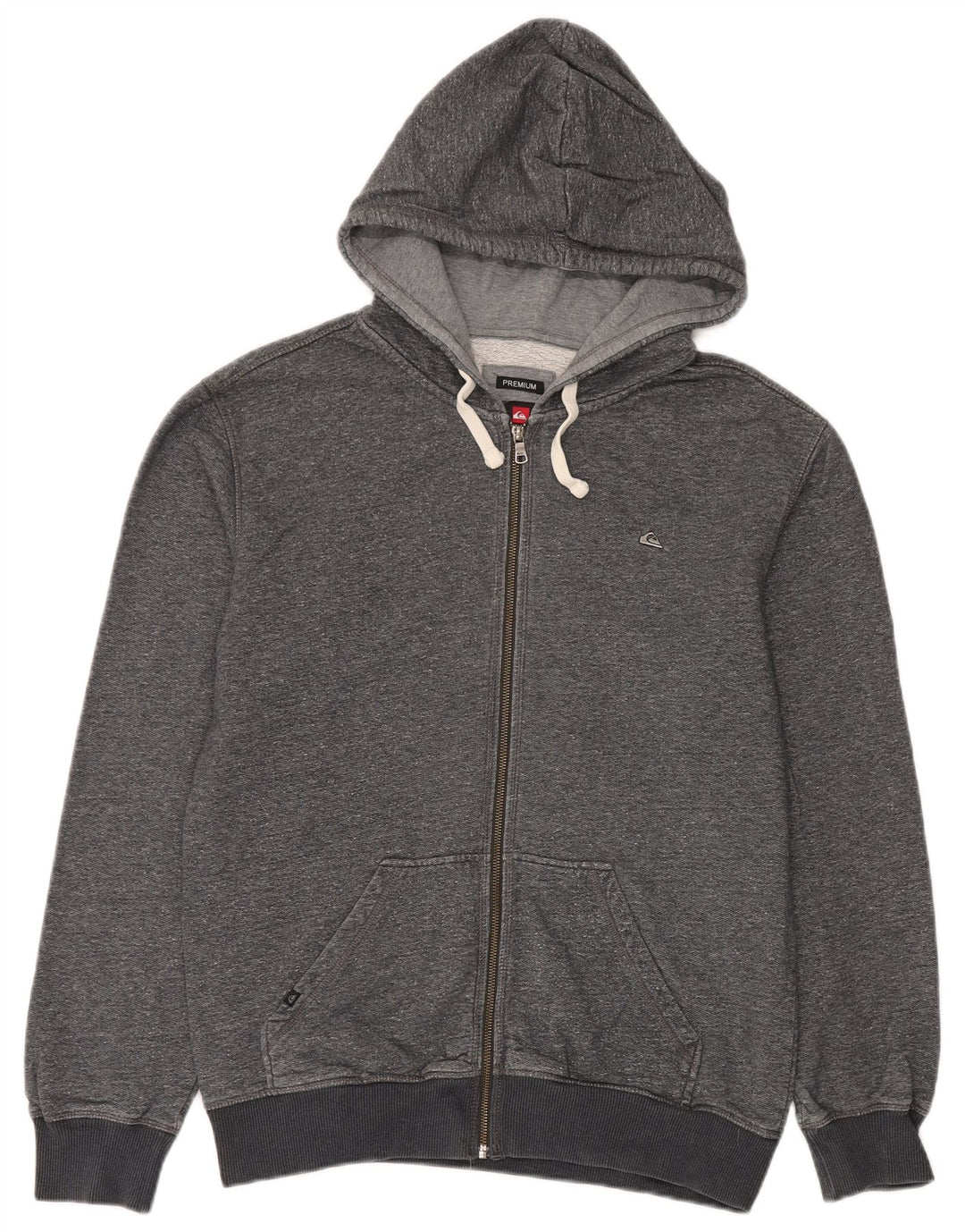 Pulover Quiksilver Premium pentru bărbați, cu fermoar, bumbac, gri mediu